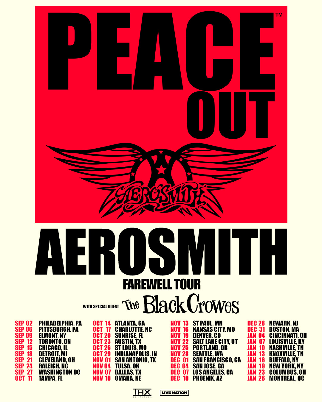 black crowes aerosmith tour dates